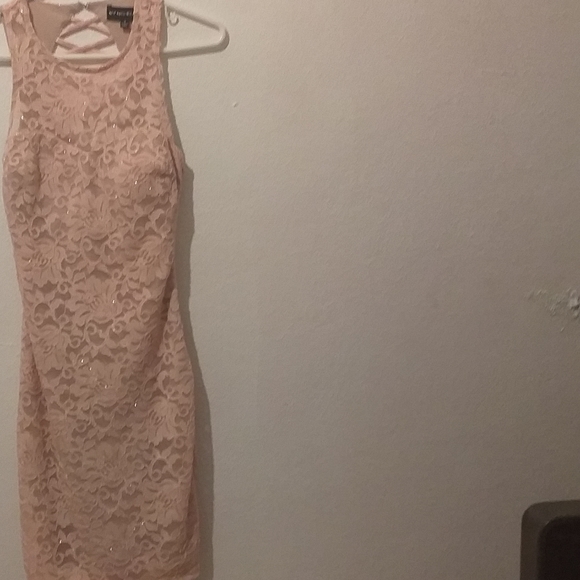 Pink sequined/ embellished lace light pink dress - Picture 3 of 3